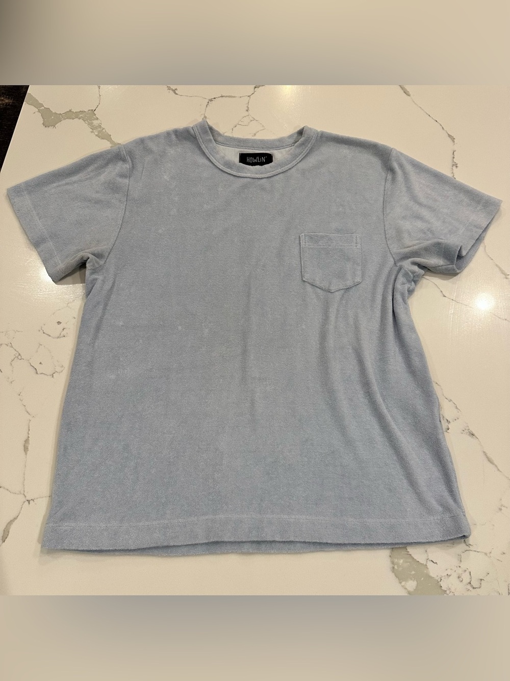 Howlan Light Blue Terry Cloth Pocket Tee